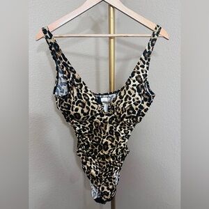 Ralph Lauren Leopard Print One-Piece Swimsuit - Size 14